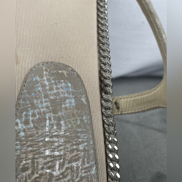 Chanel Silver Metallic Thong Sandals with Chain Details and Diamanté CC - Picture 14 of 14